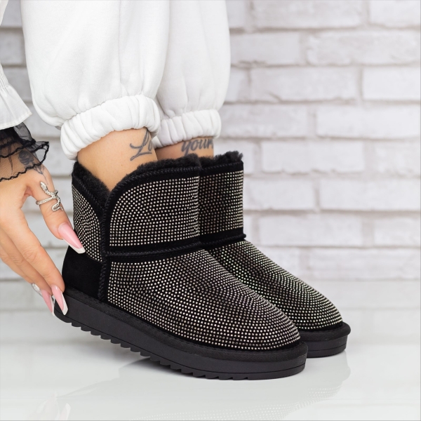 Bitara fekete női csizma textil anyagból - Kalapod.hu