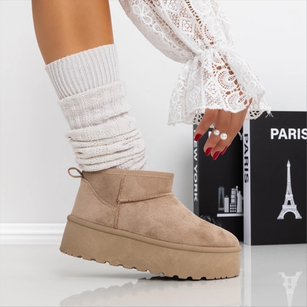 Camira khaki női csizma textil anyagból, 2 - Kalapod.hu
