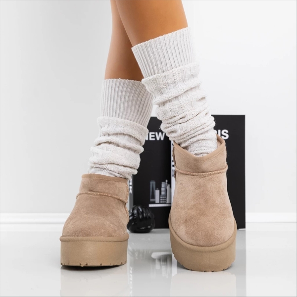 Camira khaki női csizma textil anyagból, 3 - Kalapod.hu