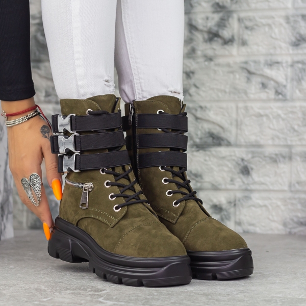 Női bakancs Nuera Olivazöld-Fekete, 2 - Kalapod.hu