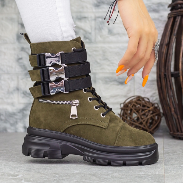 Női bakancs Nuera Olivazöld-Fekete, 3 - Kalapod.hu