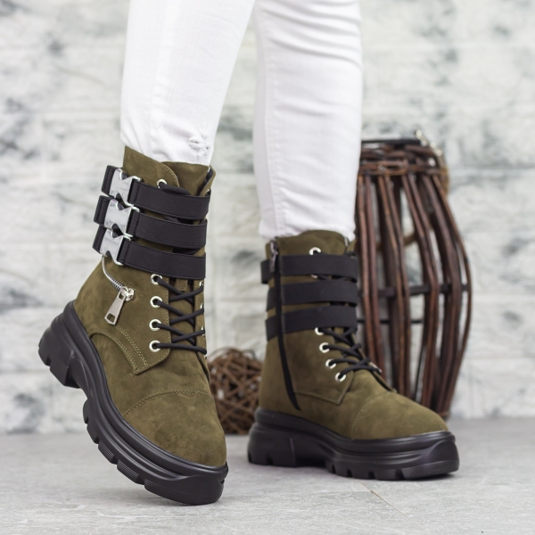 Női bakancs Nuera Olivazöld-Fekete, 4 - Kalapod.hu