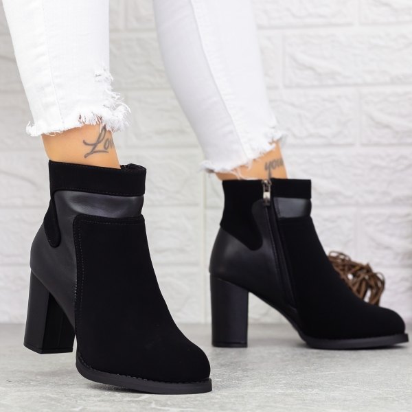 Női bokacsizma sarkú Ryliana Fekete - Kalapod.hu