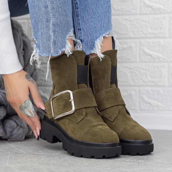 Női platform bakancs Rudie Olivazöld-Fekete, 2 - Kalapod.hu