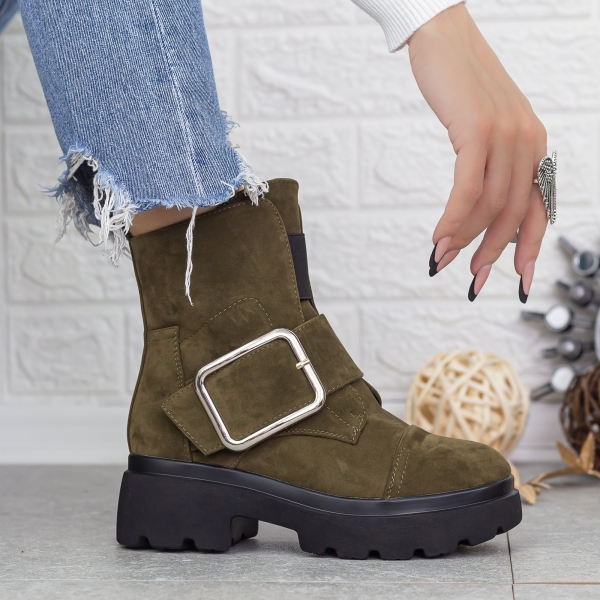 Női platform bakancs Rudie Olivazöld-Fekete, 3 - Kalapod.hu