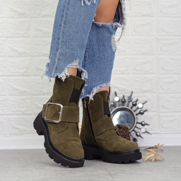 Női platform bakancs Rudie Olivazöld-Fekete, 4 - Kalapod.hu