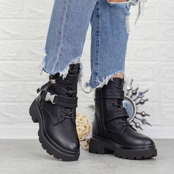 Női platform bakancs Mihani Fekete, 4 - Kalapod.hu