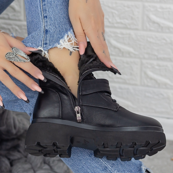 Női platform bakancs Mihani Fekete, 6 - Kalapod.hu