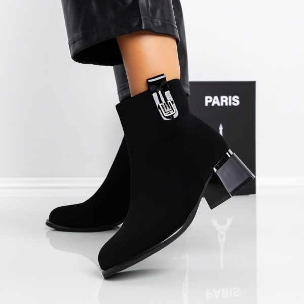 Vastag sarkú bokacsizma Meriva Fekete, 4 - Kalapod.hu