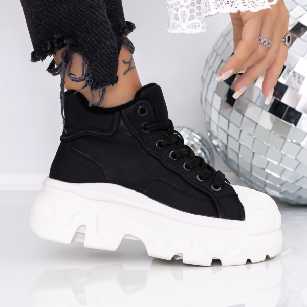 Női platform bakancs Onita Fekete, 2 - Kalapod.hu