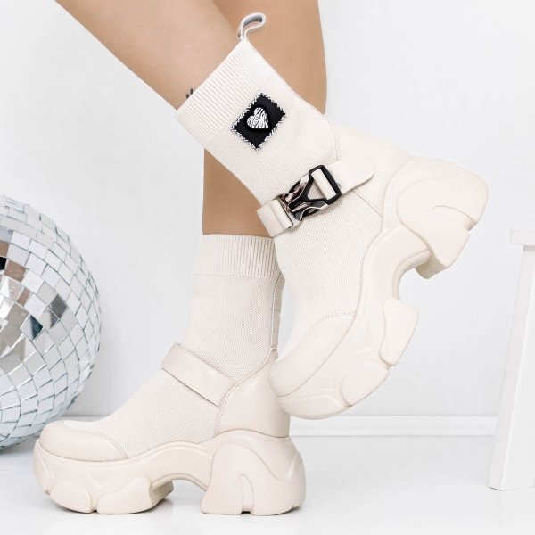 Tavaszi-őszi női csizma Refada Bézs, 3 - Kalapod.hu