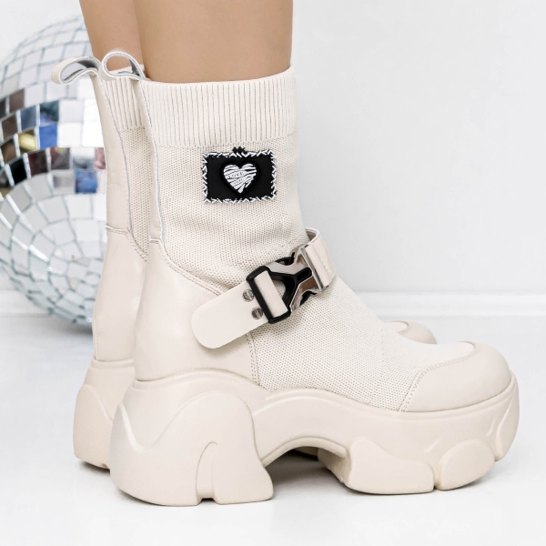 Tavaszi-őszi női csizma Refada Bézs, 5 - Kalapod.hu