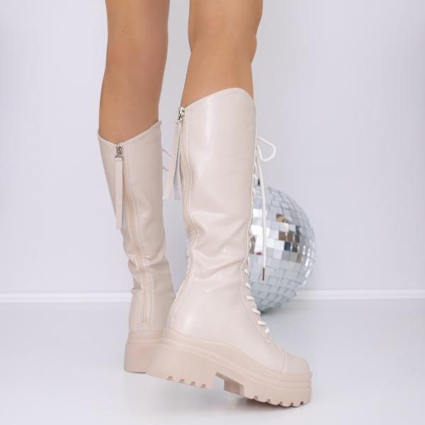 Női platform csizma Asada Bézs, 4 - Kalapod.hu