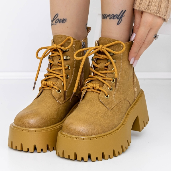 Tavaszi-őszi női csizma Adana Sárga, 2 - Kalapod.hu