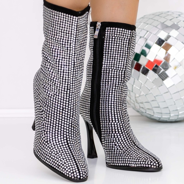 Vékony sarkú bokacsizma Advora Fekete, 3 - Kalapod.hu