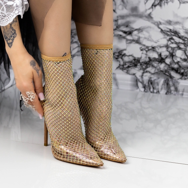 Vékony sarkú bokacsizma Carada Őszibarack, 4 - Kalapod.hu