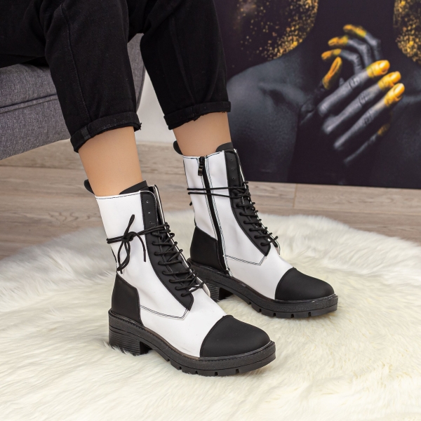 Női Bakancs Enada Fekete-Fehér - Kalapod.hu