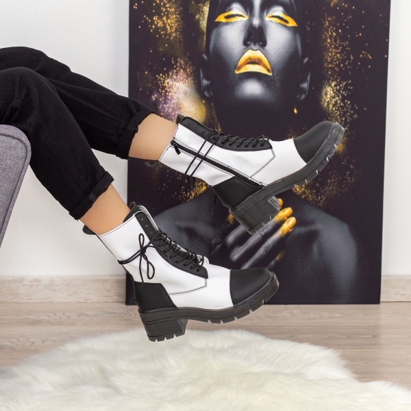 Női Bakancs Enada Fekete-Fehér, 2 - Kalapod.hu