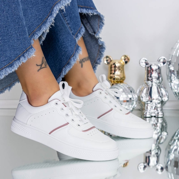 Női tornacipő Evada Fehér-Sötét rózsaszín - Kalapod.hu