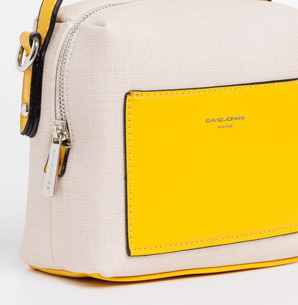 David Jones bézs és sárga női táska, Maristella textil anyagból készült, 4 - Kalapod.hu