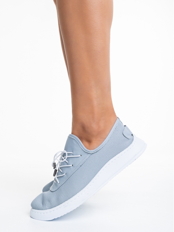 Nilda kék alkalmi női cipő, valódi bőrből készült, 3 - Kalapod.hu