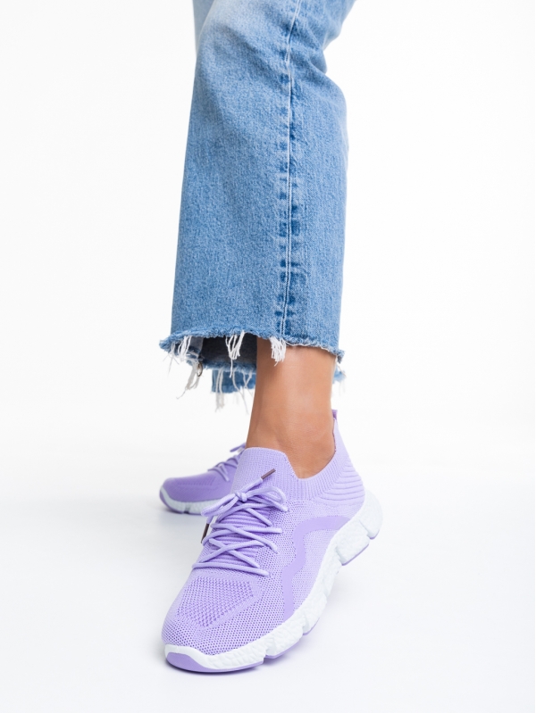 Persis lila női sportcipő, textil anyagból készült, 4 - Kalapod.hu