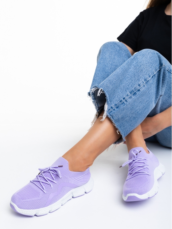 Persis lila női sportcipő, textil anyagból készült, 3 - Kalapod.hu