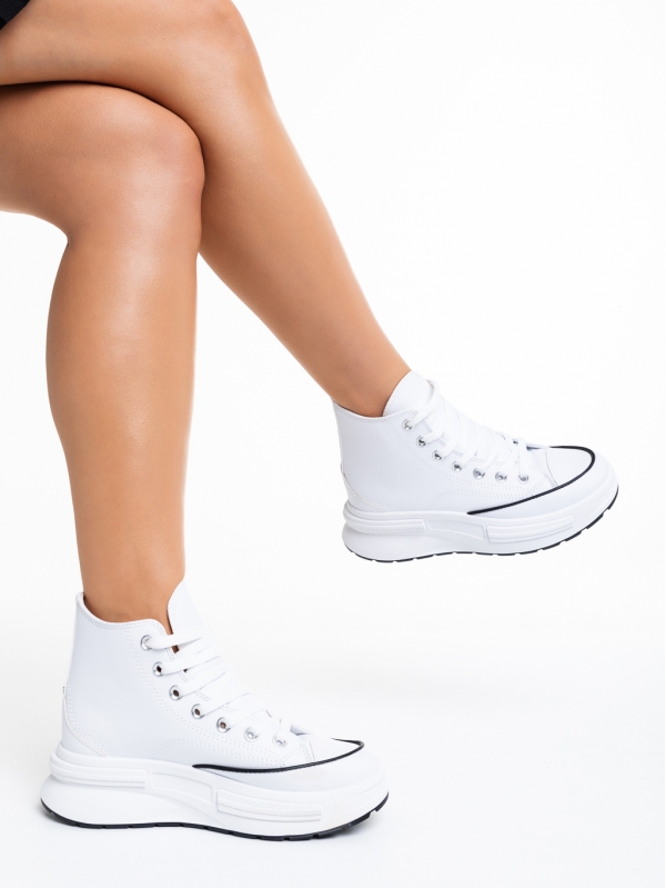 Alvena fehér női sportcipő, műbőrből készült készült, 3 - Kalapod.hu