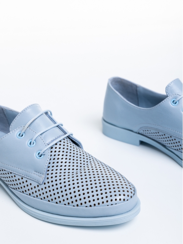Valora kék alkalmi női cipő, valódi bőrből készült, 6 - Kalapod.hu
