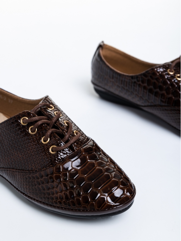 Sharise barna alkalmi női cipő, lakkozott műbőrből készült, 6 - Kalapod.hu