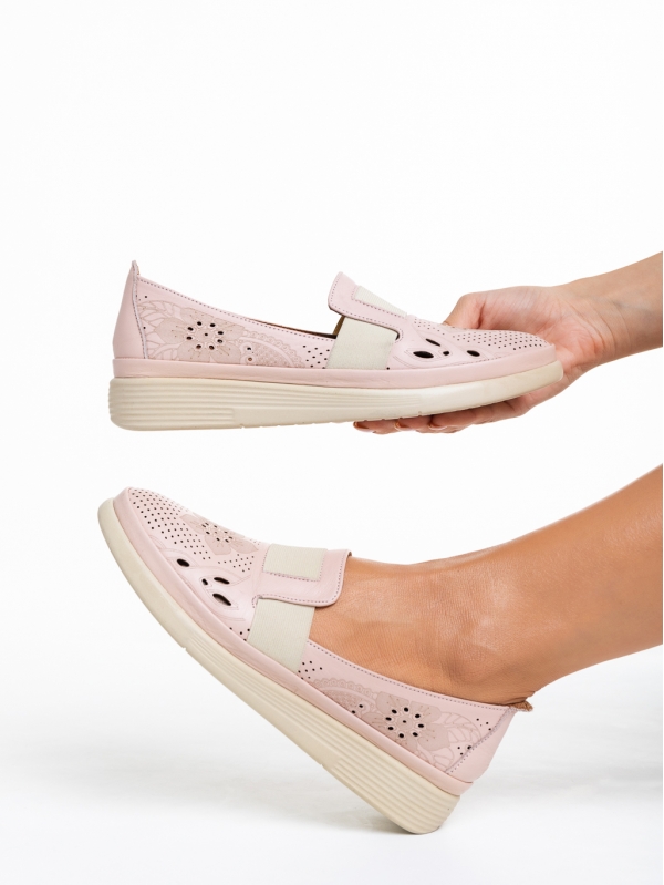 Robertina rózsaszín női cipő, valódi bőrből készült, 4 - Kalapod.hu