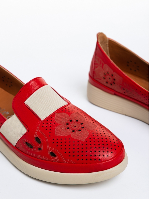 Robertina piros női cipő, valódi bőrből készült, 6 - Kalapod.hu
