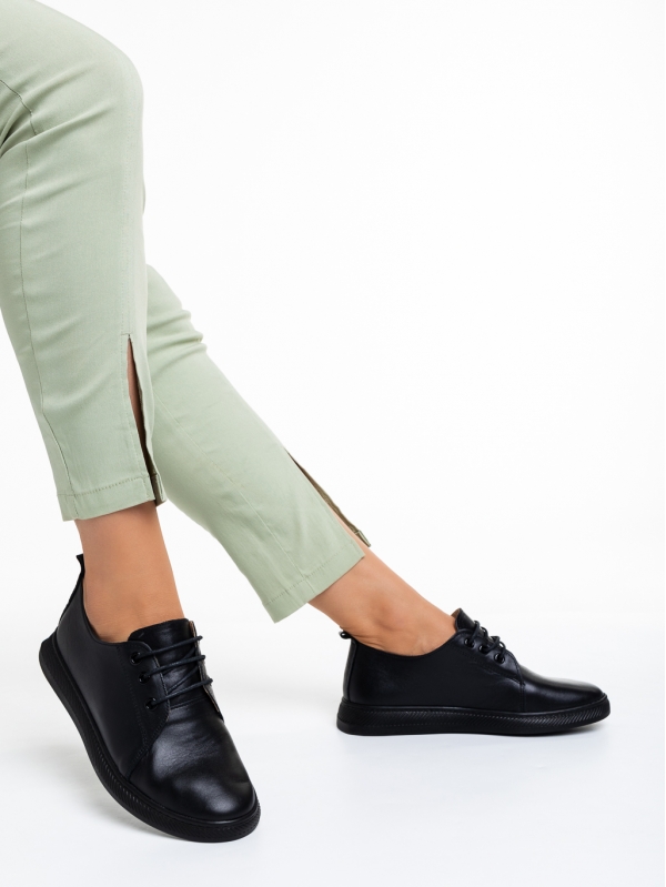 Totty fekete alkalmi női cipő, valódi bőrből készült, 3 - Kalapod.hu