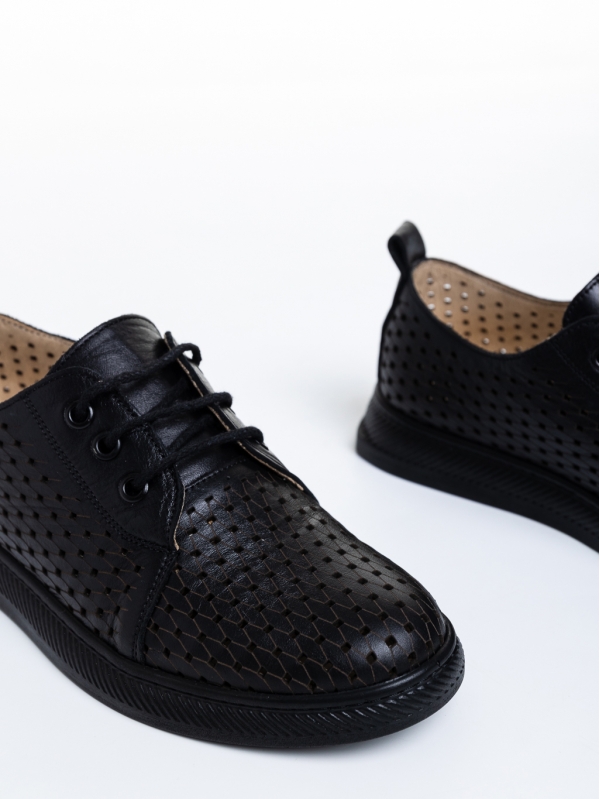 Tamra fekete alkalmi női cipő, valódi bőrből készült, 6 - Kalapod.hu