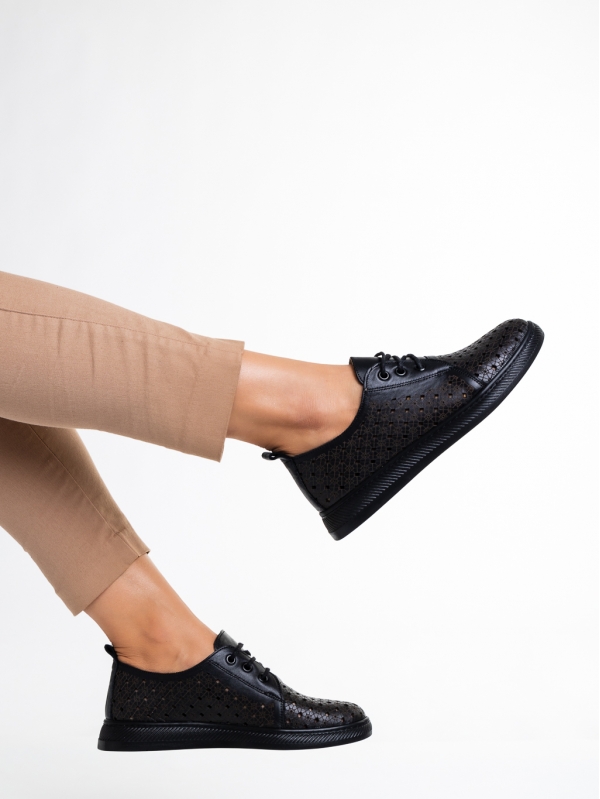 Toini fekete alkalmi női cipő, valódi bőrből készült, 3 - Kalapod.hu