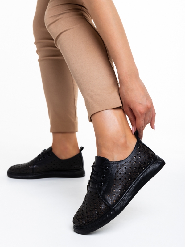 Toini fekete alkalmi női cipő, valódi bőrből készült, 4 - Kalapod.hu