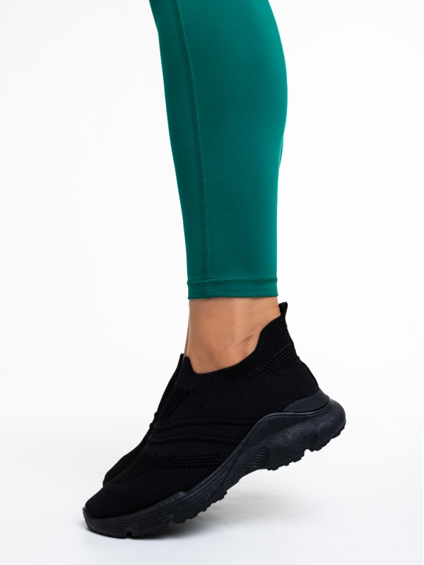Saldís fekete női sportcipő, textil anyagból készült, 3 - Kalapod.hu