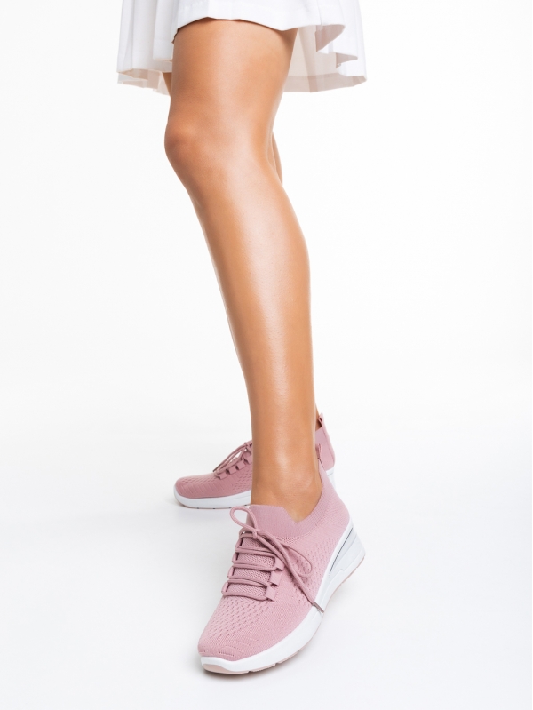 Davinia rózsaszín női sportcipő, textil anyagból készült, 3 - Kalapod.hu