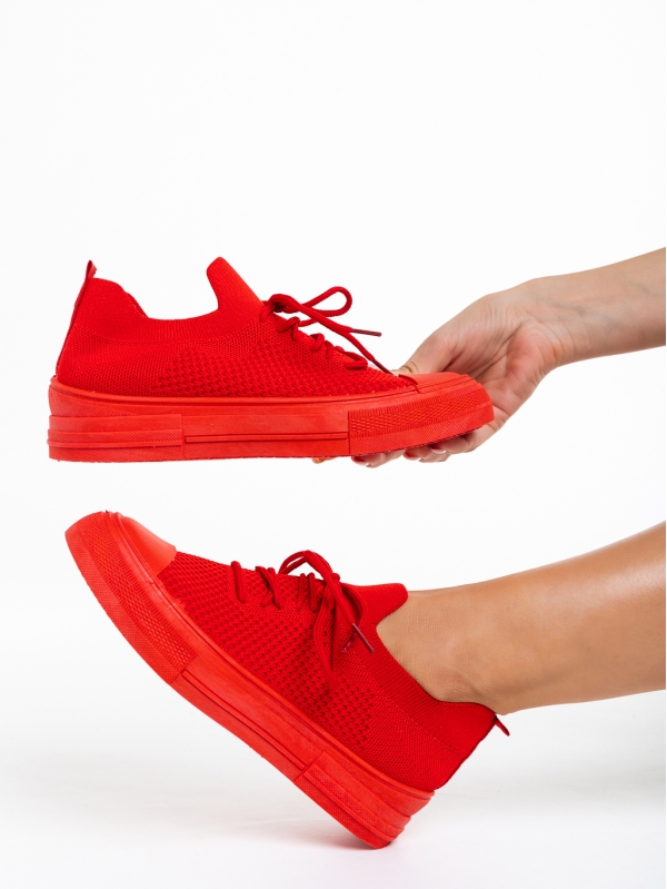 Elexia piros női tornacipő, textil anyagból készült, 5 - Kalapod.hu