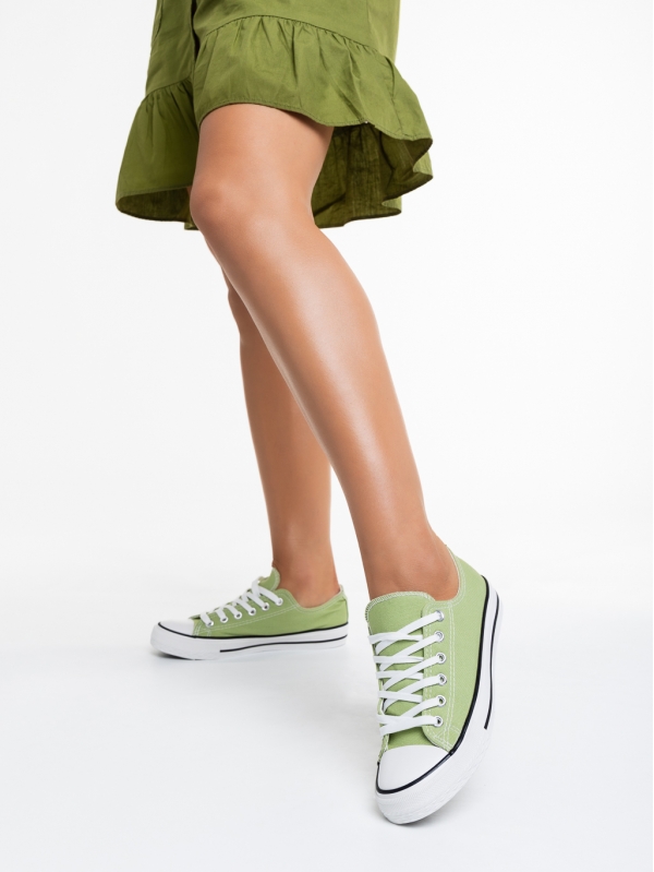 Laraya zöld női tornacipő, textil anyagból készült, 3 - Kalapod.hu