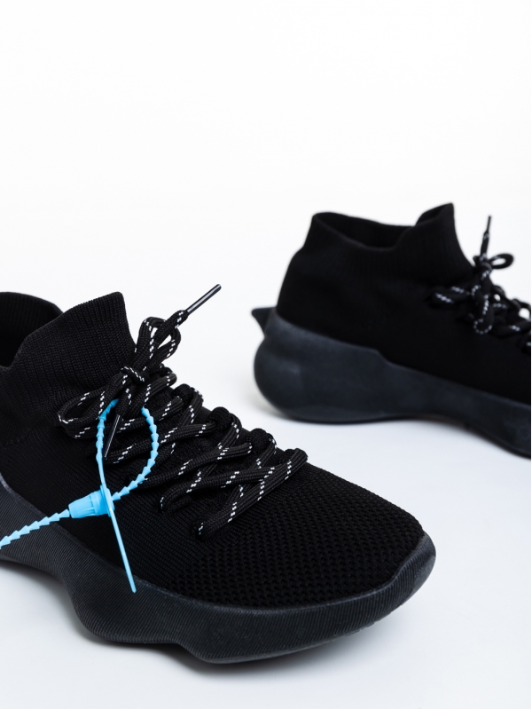 Lacrecia fekete női sportcipő, textil anyagból készült, 6 - Kalapod.hu