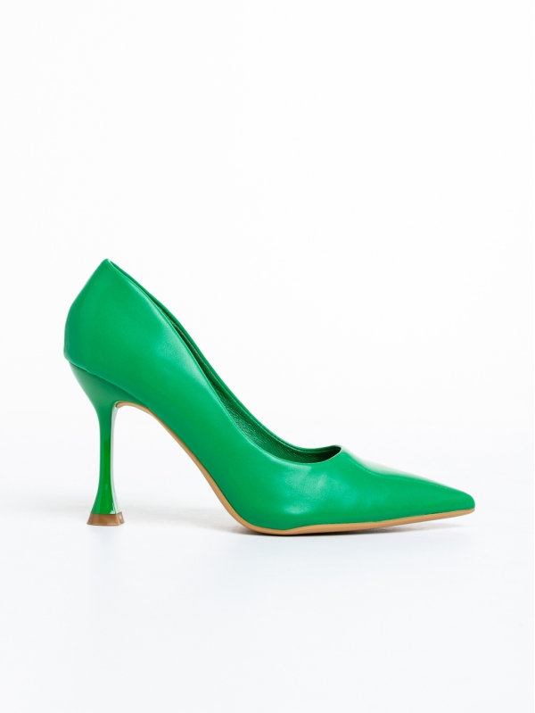 Darcey zöld női cipő sarokkal, műbőrből készült, 5 - Kalapod.hu