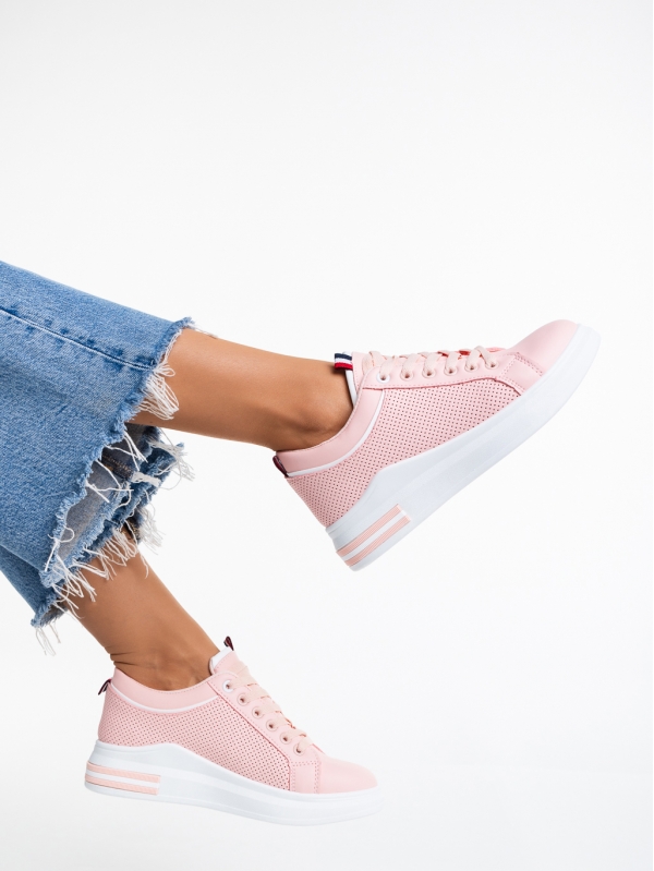 Latanya rózsaszínű , női sport cipő, ökológiai bőrből, 4 - Kalapod.hu