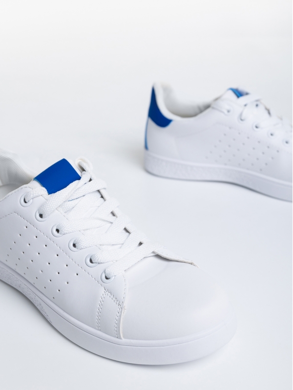 Latiana  fehér és kék, női sport cipő,  ökológiai bőrből, 6 - Kalapod.hu