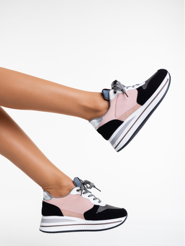 Taleya fekete és rózsaszín női sport cipő ökológiai bőrből - Kalapod.hu