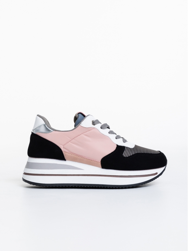 Taleya fekete és rózsaszín női sport cipő ökológiai bőrből, 5 - Kalapod.hu