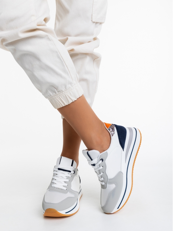Taleya fehér női sport cipő  ökológiai bőrből, 4 - Kalapod.hu