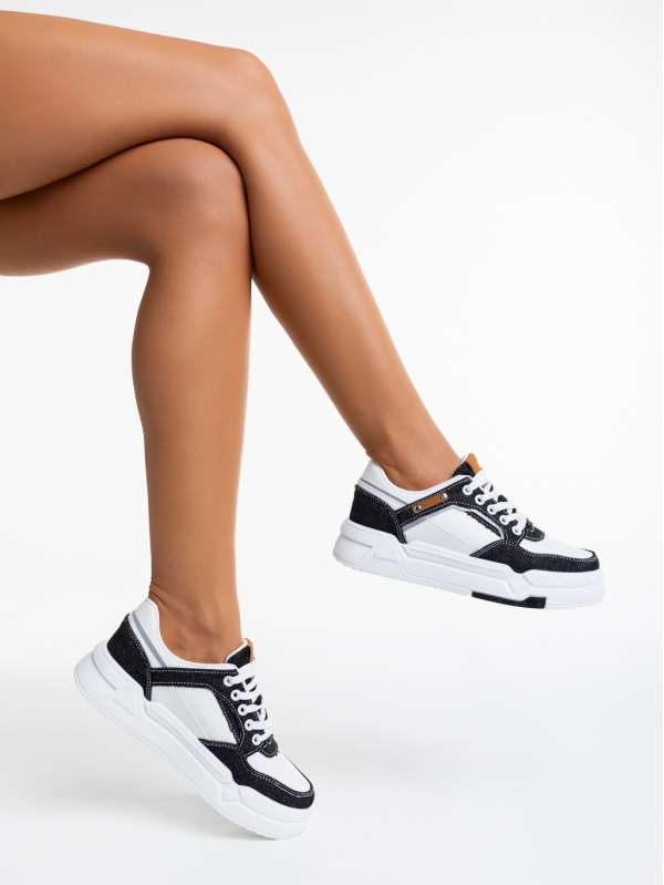 Tasnia fekete fehér női sport cipő  ökológiai bőrből - Kalapod.hu