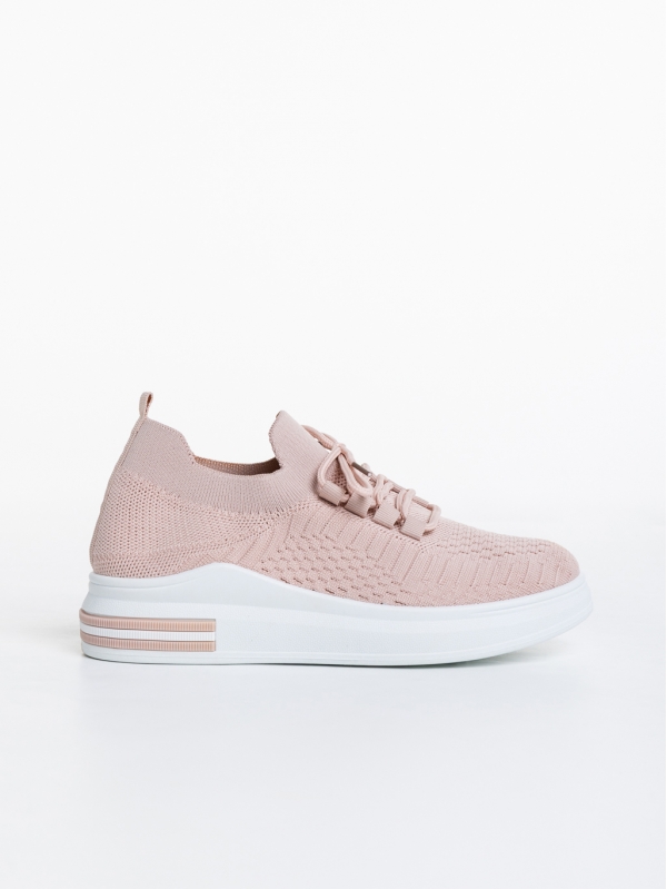 Sumaya rózsaszín női sport cipő textil anyagból, 5 - Kalapod.hu