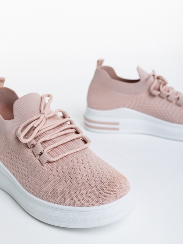 Sumaya rózsaszín női sport cipő textil anyagból, 6 - Kalapod.hu